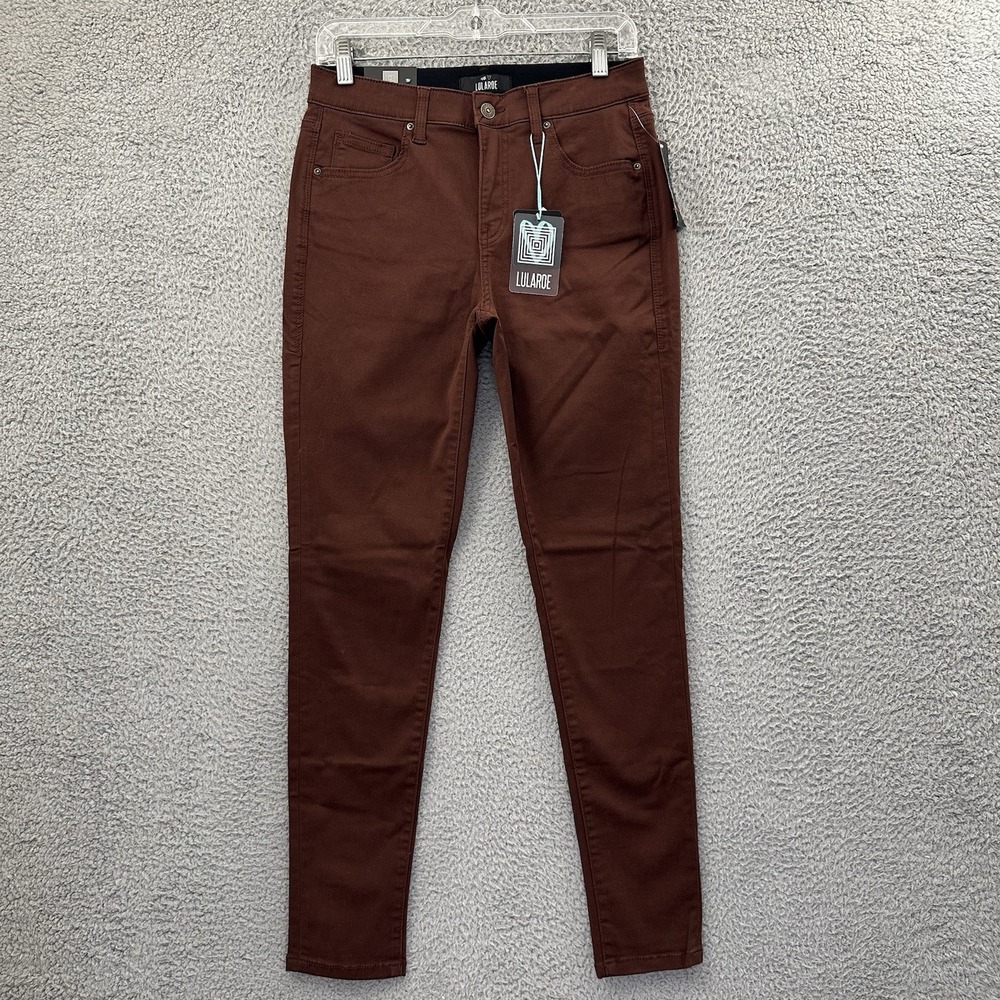 NWT Lularoe Skinny Fit Jeans Brown Stretch High Rise Preppy Women's 28 x 28